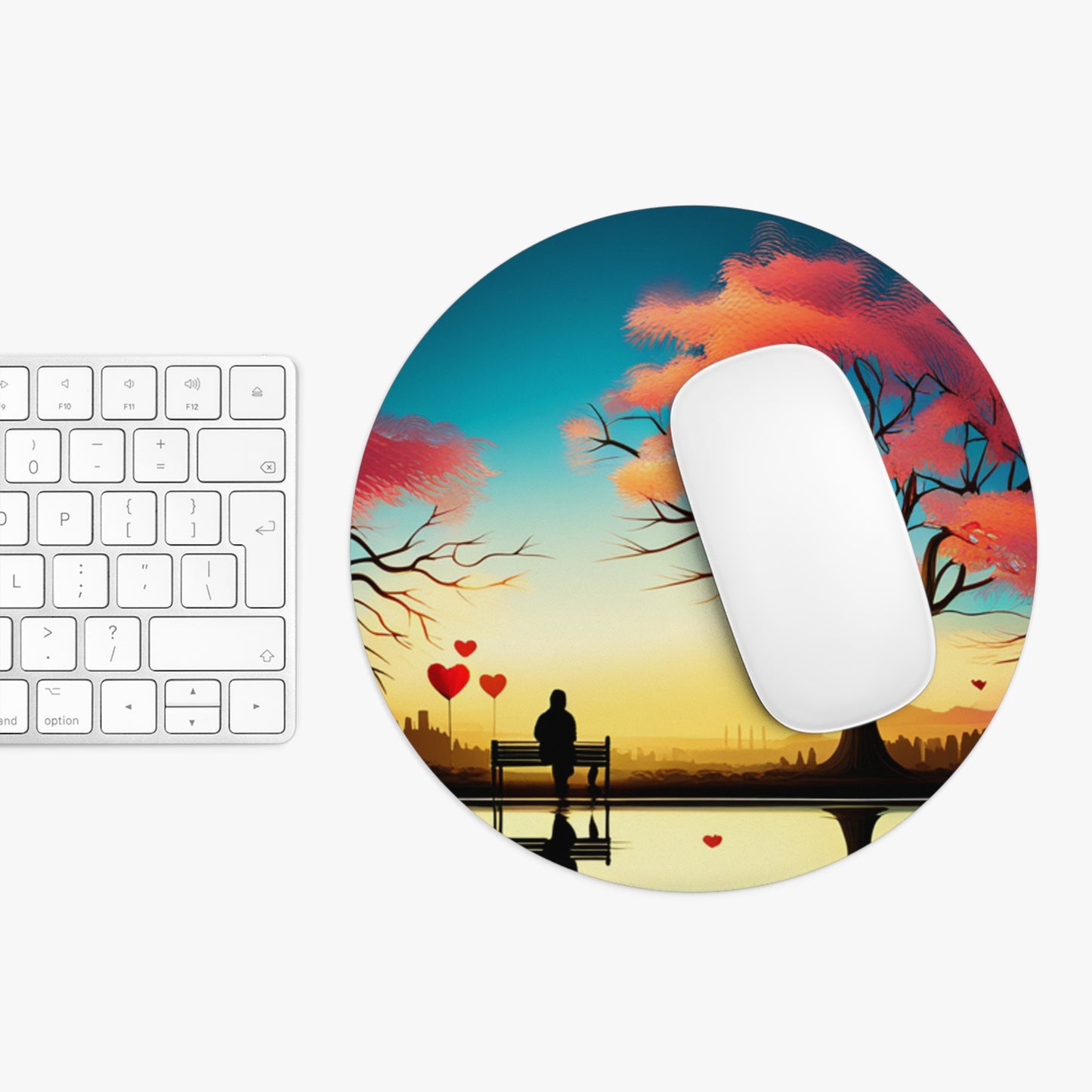 Romantic Sunset Mouse Pad - Cozy Desk Accessory for Lovebirds