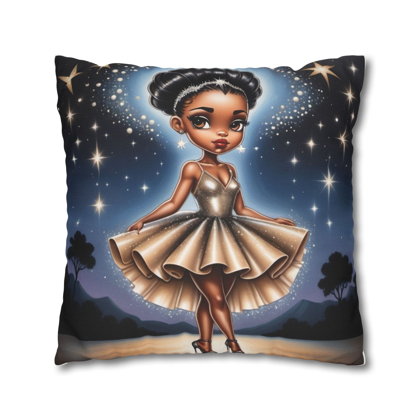 Starry Ballerina Pillowcase – Cozy Spun Polyester for Home Decor