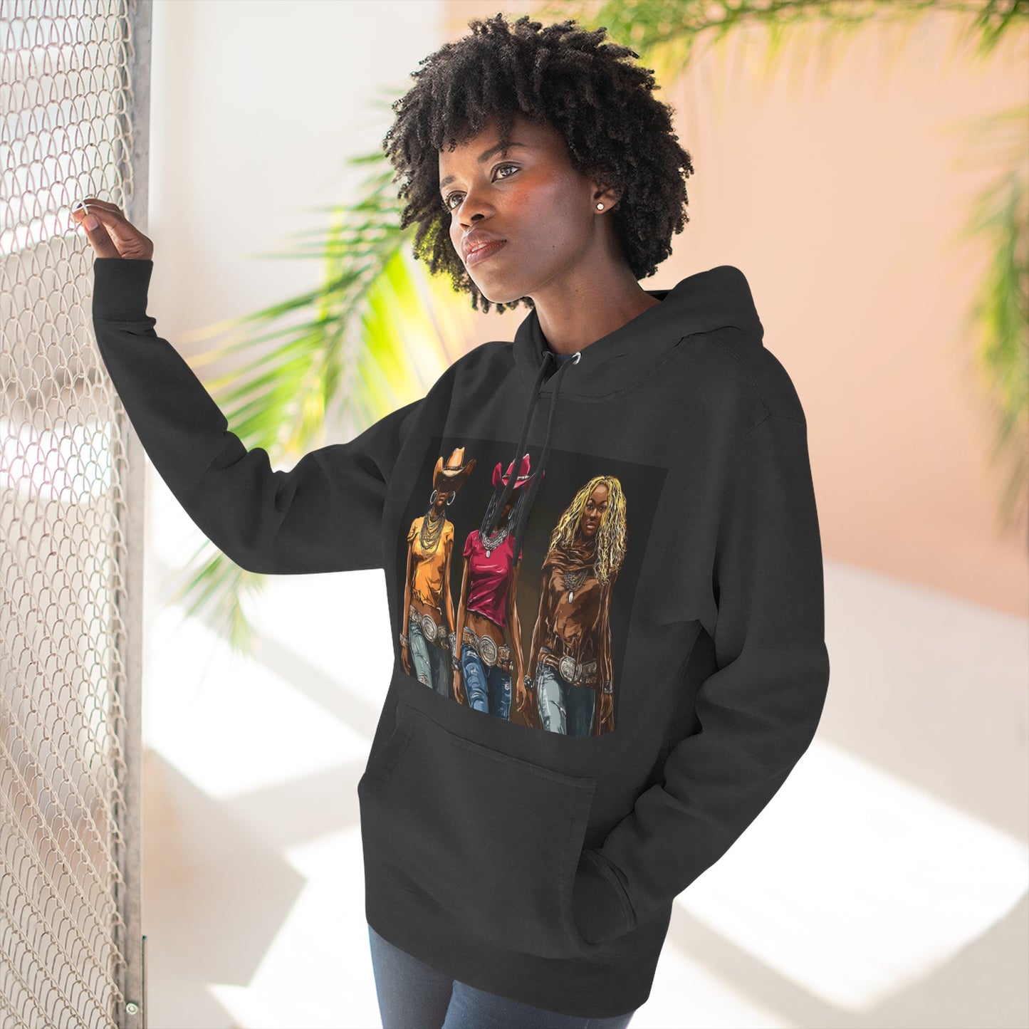 “Western Reign” Hoodie — Edgy Cowgirl Portraits Graphic Sweatshirt