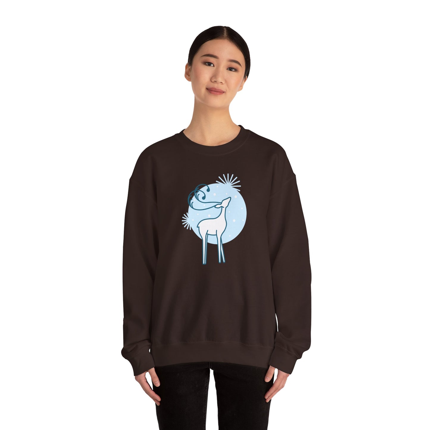 Christmas Reindeer Art Crewneck Sweatshirt