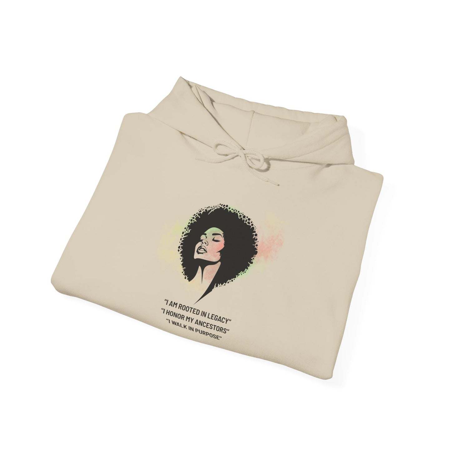 Black Girl Magic Hoodie — Afro Portrait with "I Am Worthy" Quote