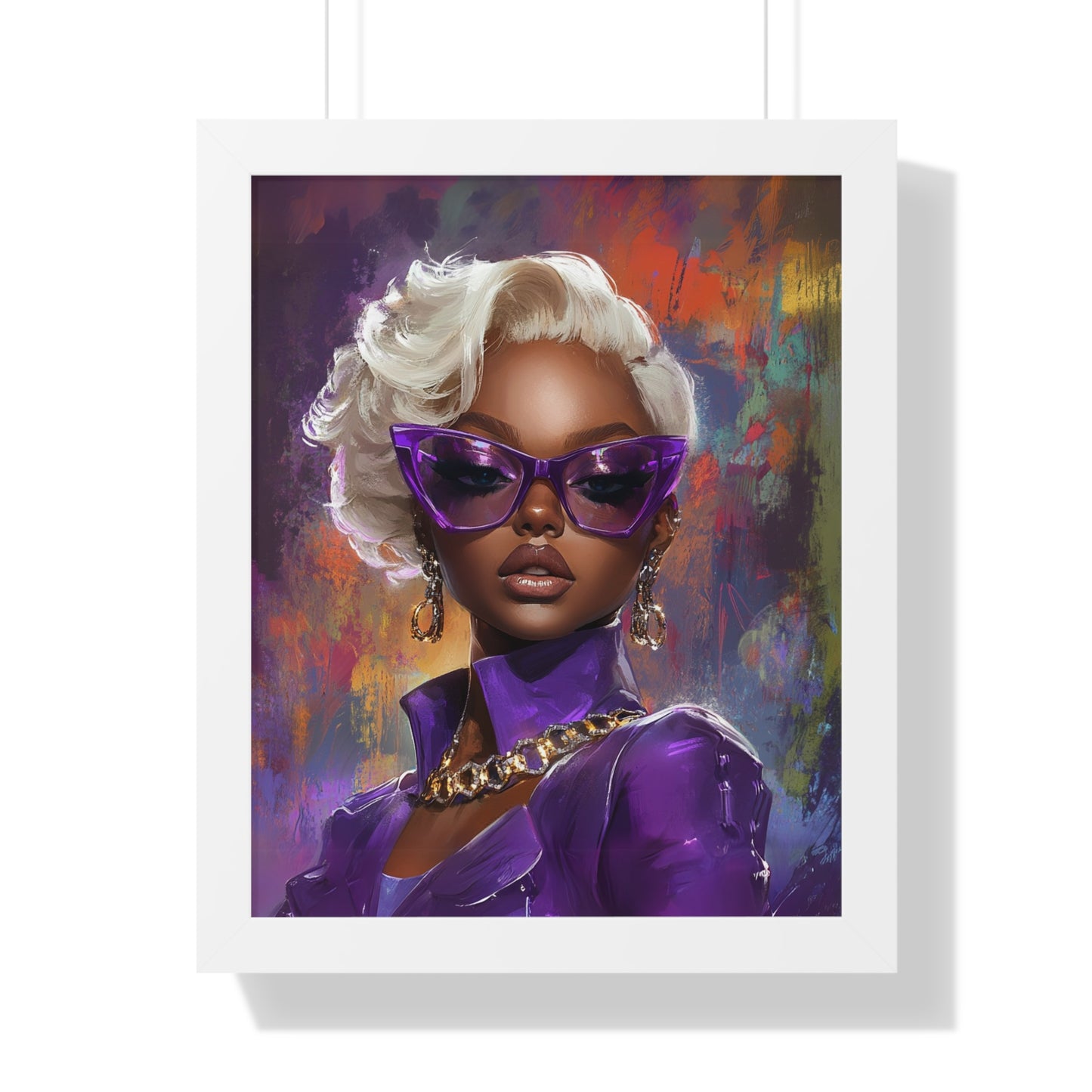 Stylish Framed Vertical Poster - Bold Fashion Art for Modern Decor