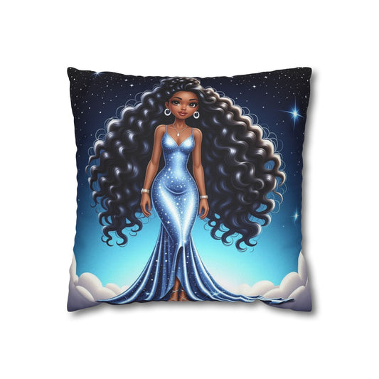 Celestial Glamour Decorative Pillowcase | Starry Night Design