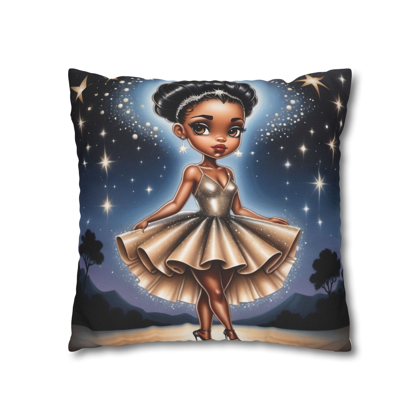 Starry Ballerina Pillowcase – Cozy Spun Polyester for Home Decor