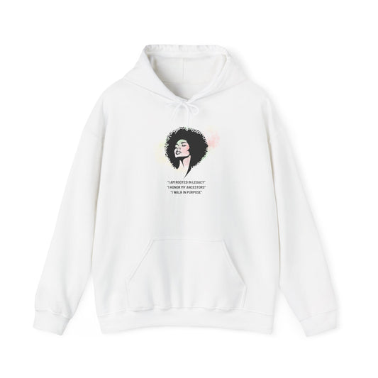 Black Girl Magic Hoodie — Afro Portrait with "I Am Worthy" Quote