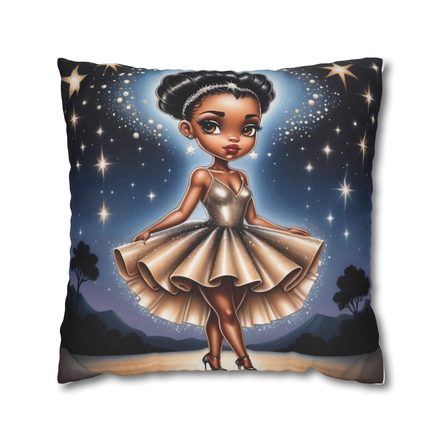 Starry Ballerina Pillowcase – Cozy Spun Polyester for Home Decor