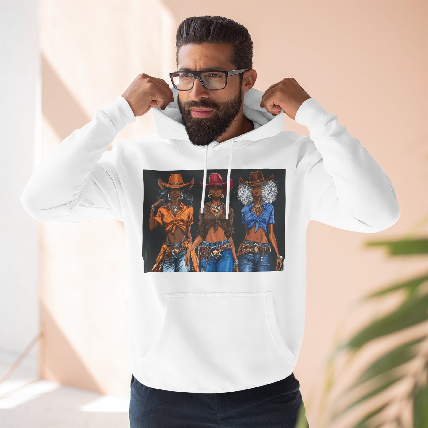 “Cowgirl Collective” Art Hoodie — Western Women Illustration Fleece Pullover