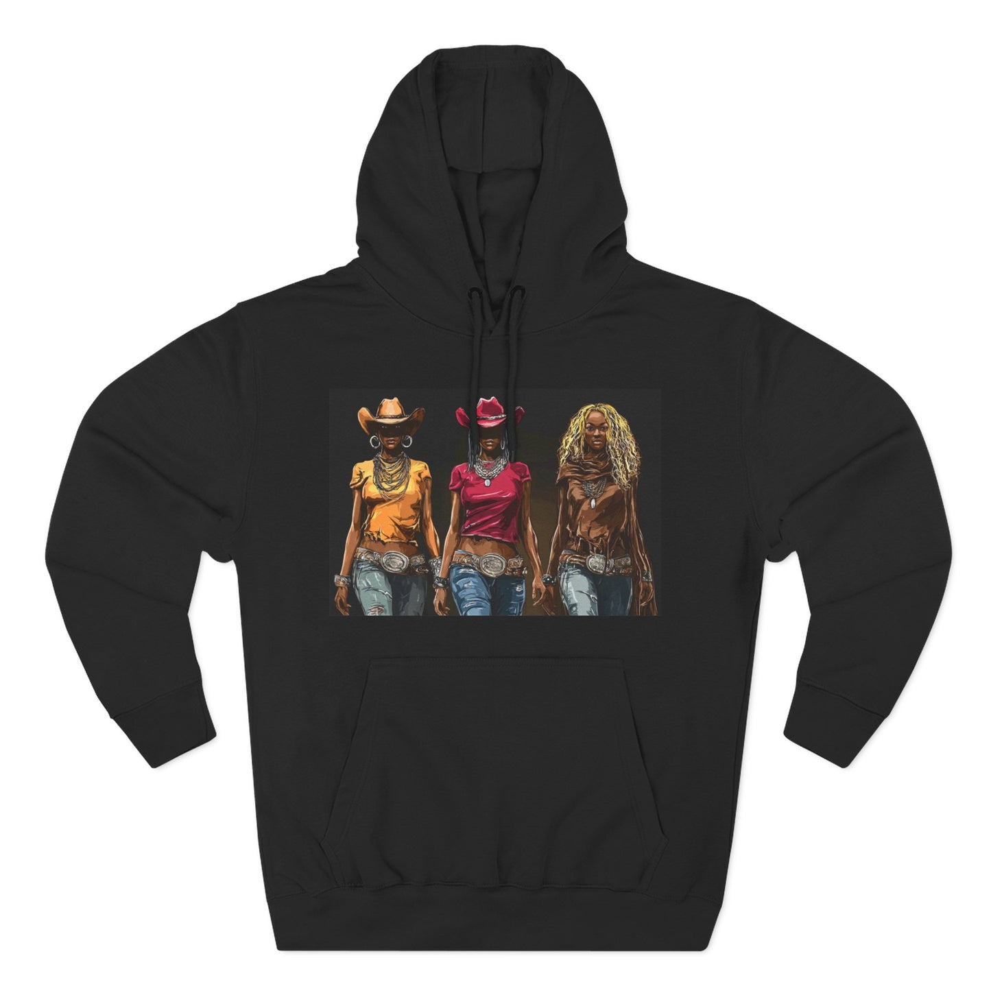 “Western Reign” Hoodie — Edgy Cowgirl Portraits Graphic Sweatshirt