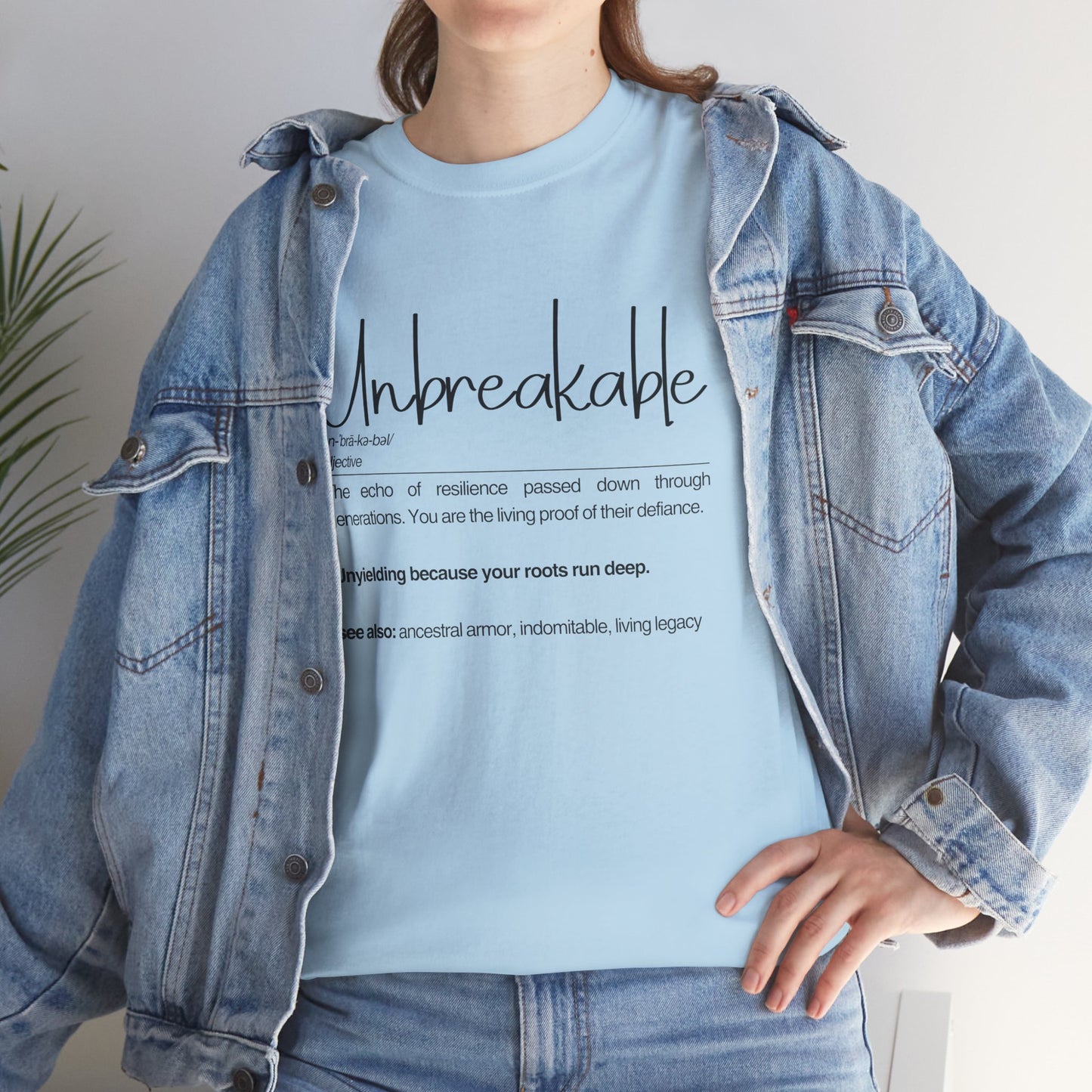 Unbreakable Message T-Shirt, Inspirational Gift, Unisex Cotton Tee, Motivational Apparel, Everyday Wear, Positive Vibes