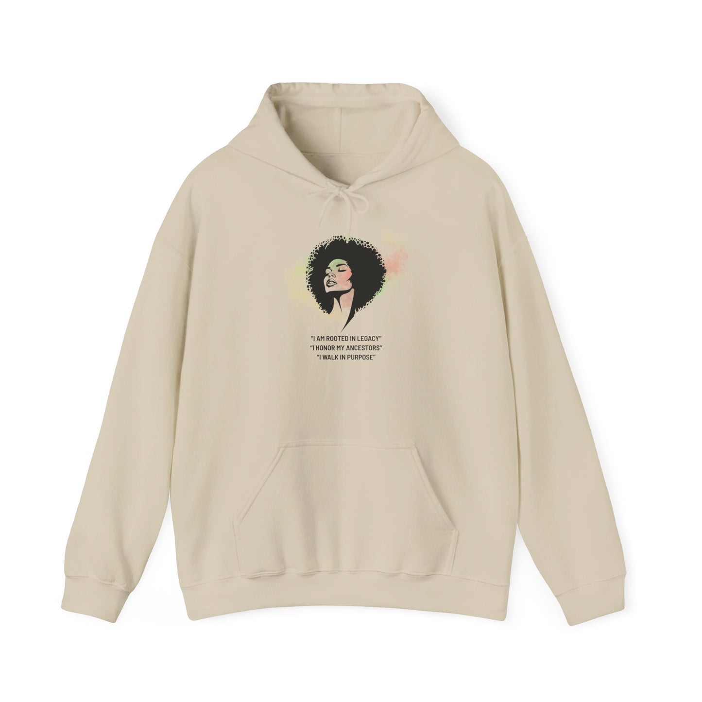 Black Girl Magic Hoodie — Afro Portrait with "I Am Worthy" Quote