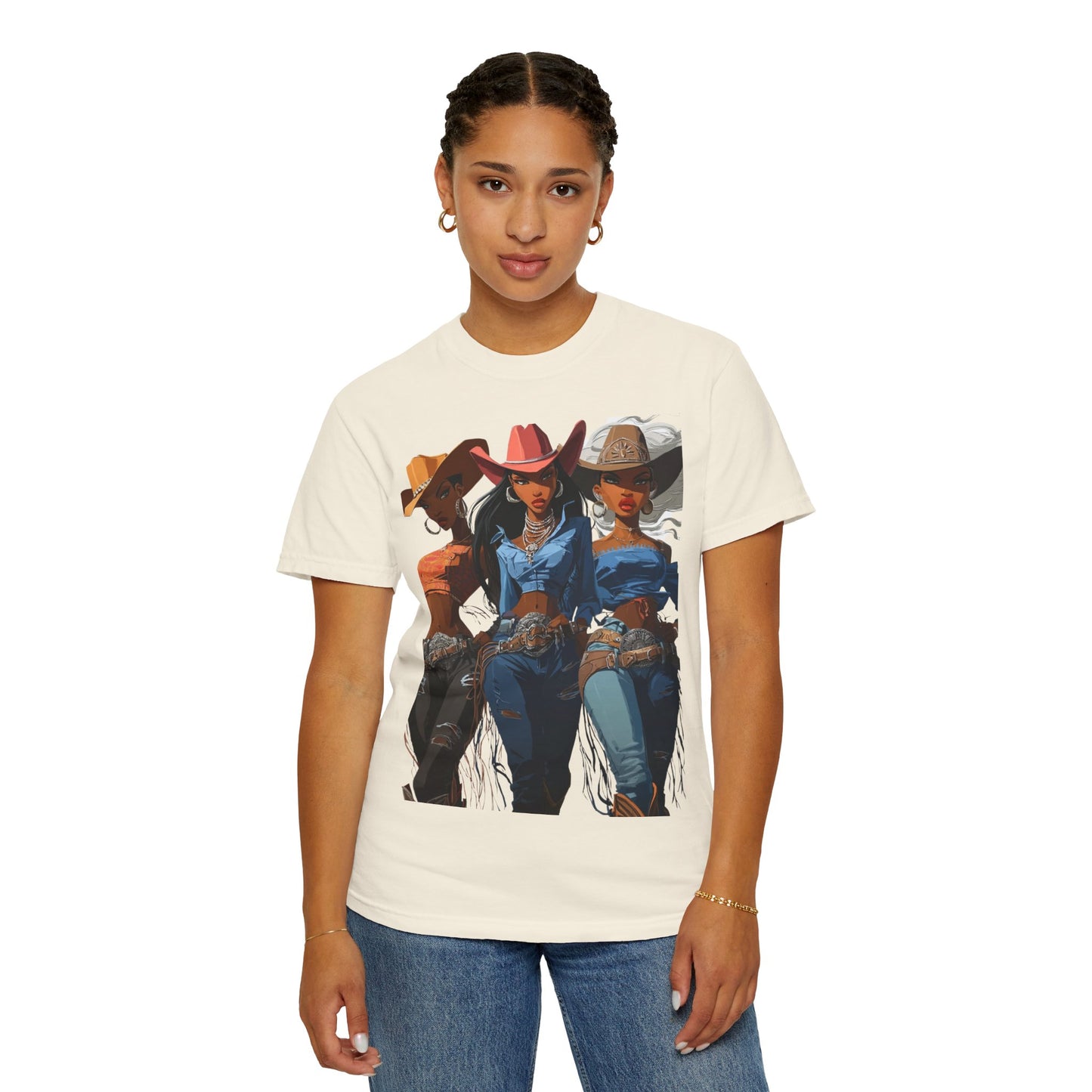 “Yeehaw & Unbothered” Trio Graphic T-Shirt – Western Rodeo Style Tee