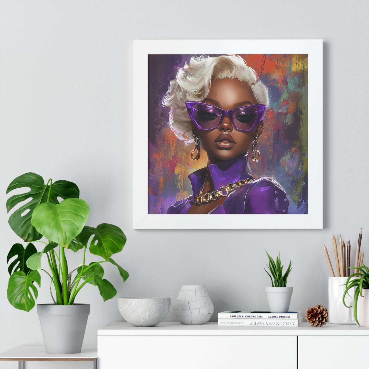 Stylish Framed Vertical Poster - Bold Fashion Art for Modern Decor