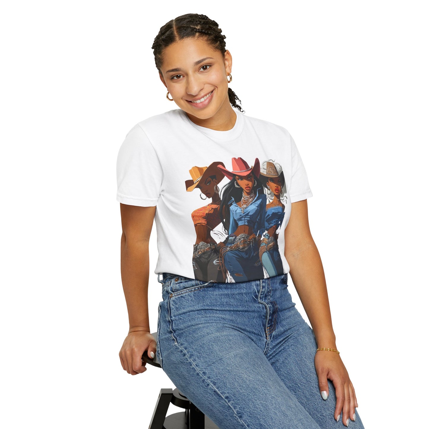 “Yeehaw & Unbothered” Trio Graphic T-Shirt – Western Rodeo Style Tee