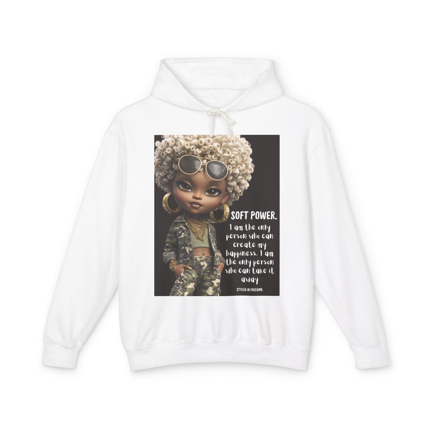 LIMITED EDITION | Camo Cool Afro Glam Doll Hoodie — Cute Street confidence