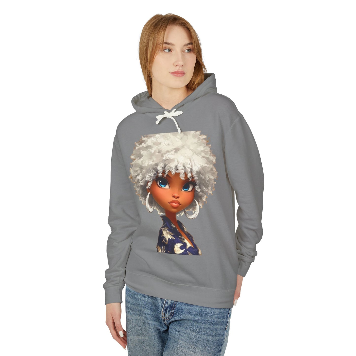 "Radiant Me" Hoodie — Cute Cartoon Portrait Graphic Sweatshirt