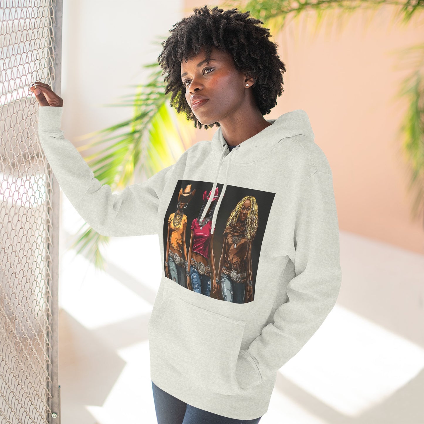 “Western Reign” Hoodie — Edgy Cowgirl Portraits Graphic Sweatshirt