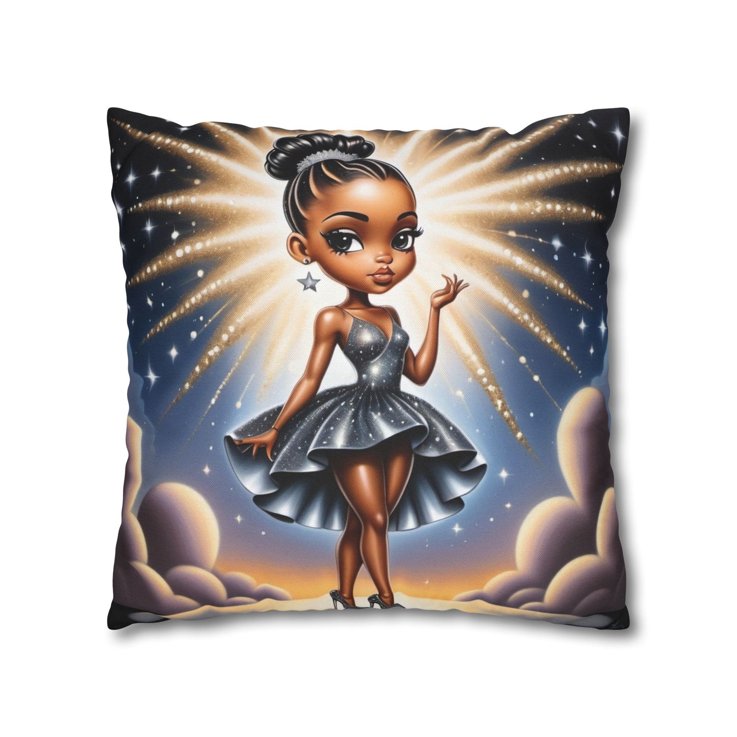 Glamorous Starlet Square Pillowcase - Chic Decor for Dreamers