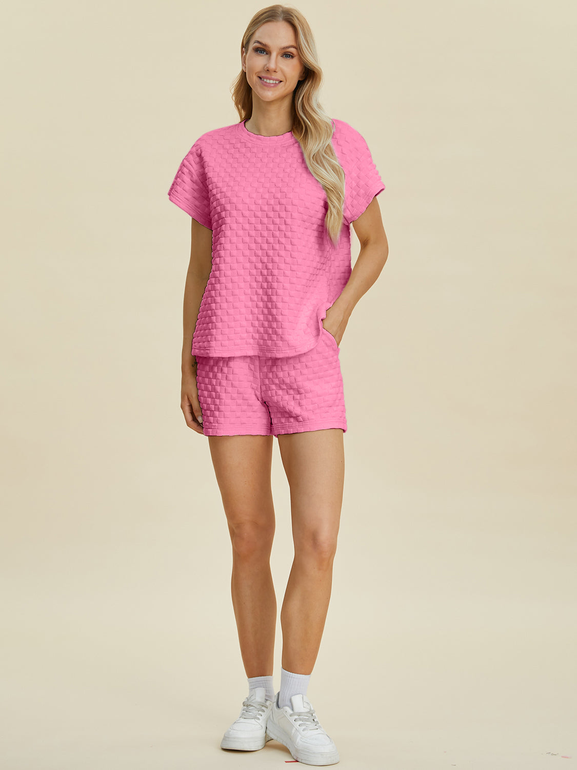 Texture T-Shirt and Shorts Set