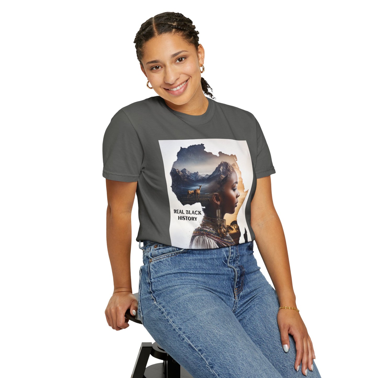 "Real Black History Started Before Slavery" African Heritage Graphic Tee