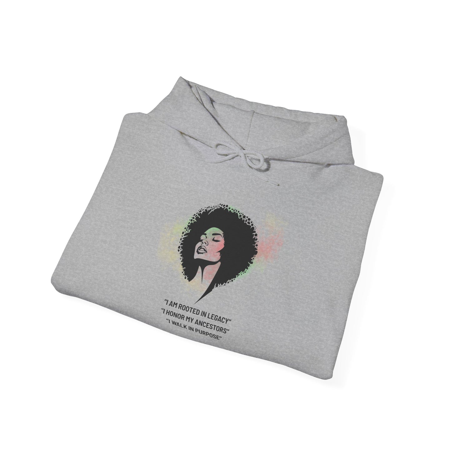 Black Girl Magic Hoodie — Afro Portrait with "I Am Worthy" Quote