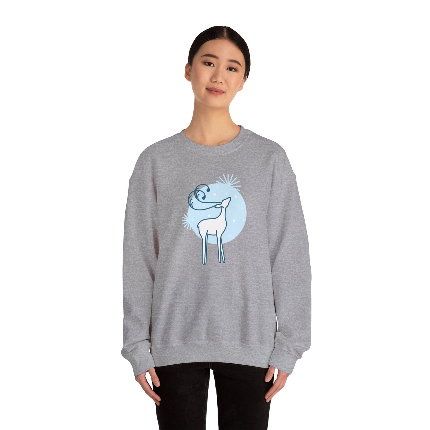 Christmas Reindeer Art Crewneck Sweatshirt