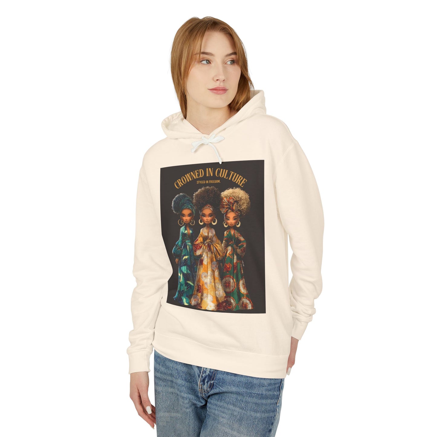 LIMITED EDITION | "Crowned In Culture” Hoodie — Artistic Afrocentric Women Graphic Sweatshirt