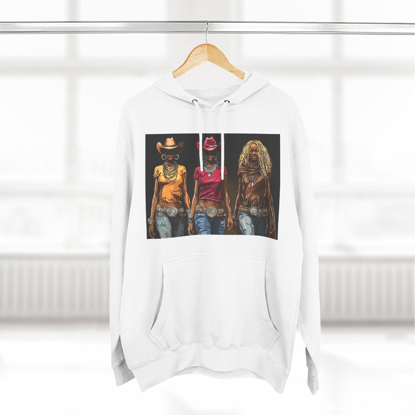 “Western Reign” Hoodie — Edgy Cowgirl Portraits Graphic Sweatshirt