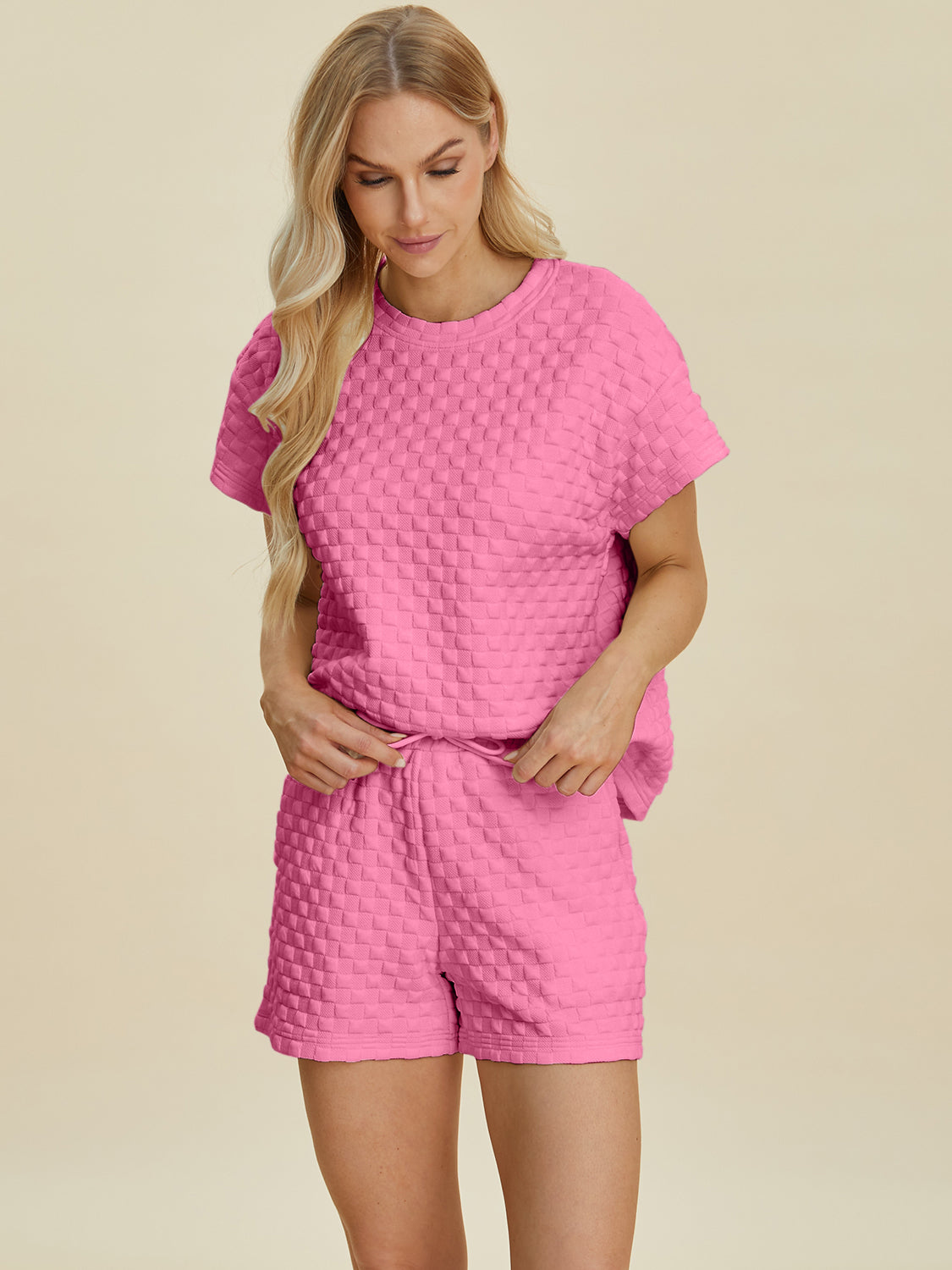 Texture T-Shirt and Shorts Set