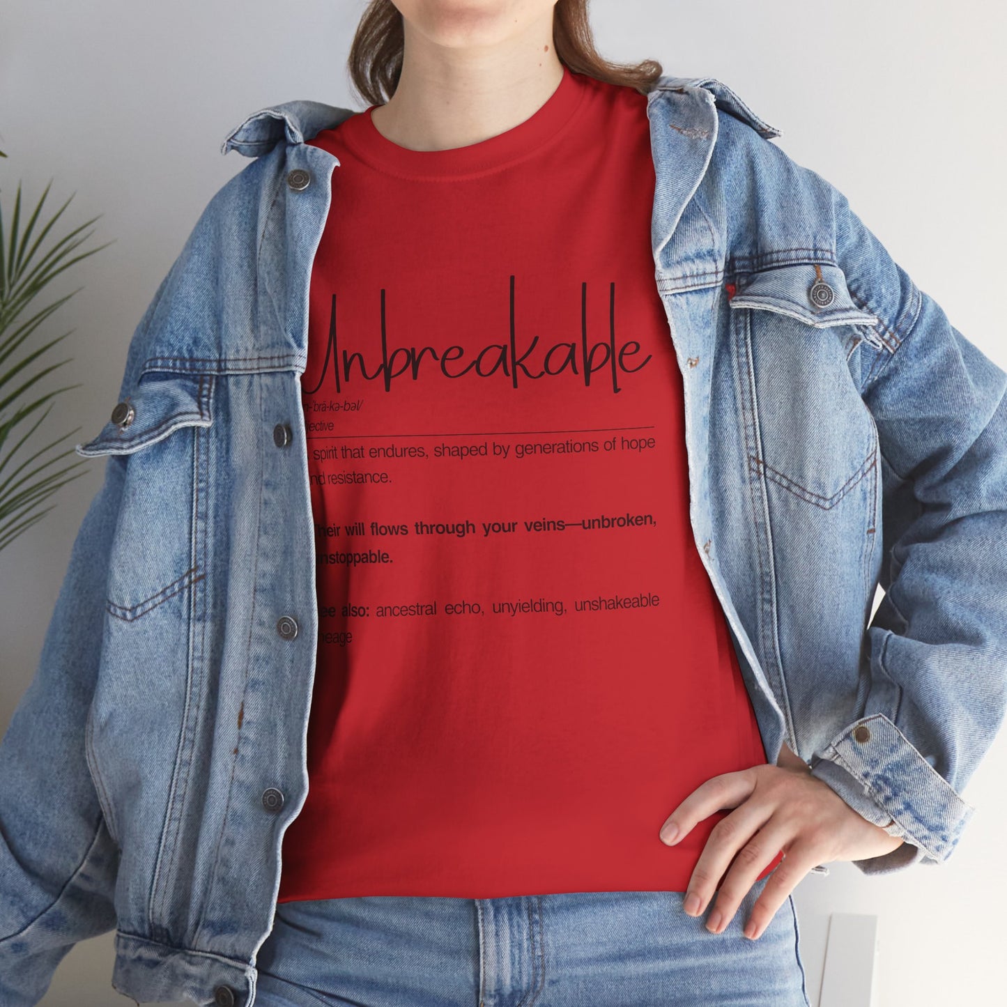Unbreakable Unisex Heavy Cotton Tee, Inspirational Shirt, Motivational Tee, Gift for Friends, Positive Affirmation Apparel