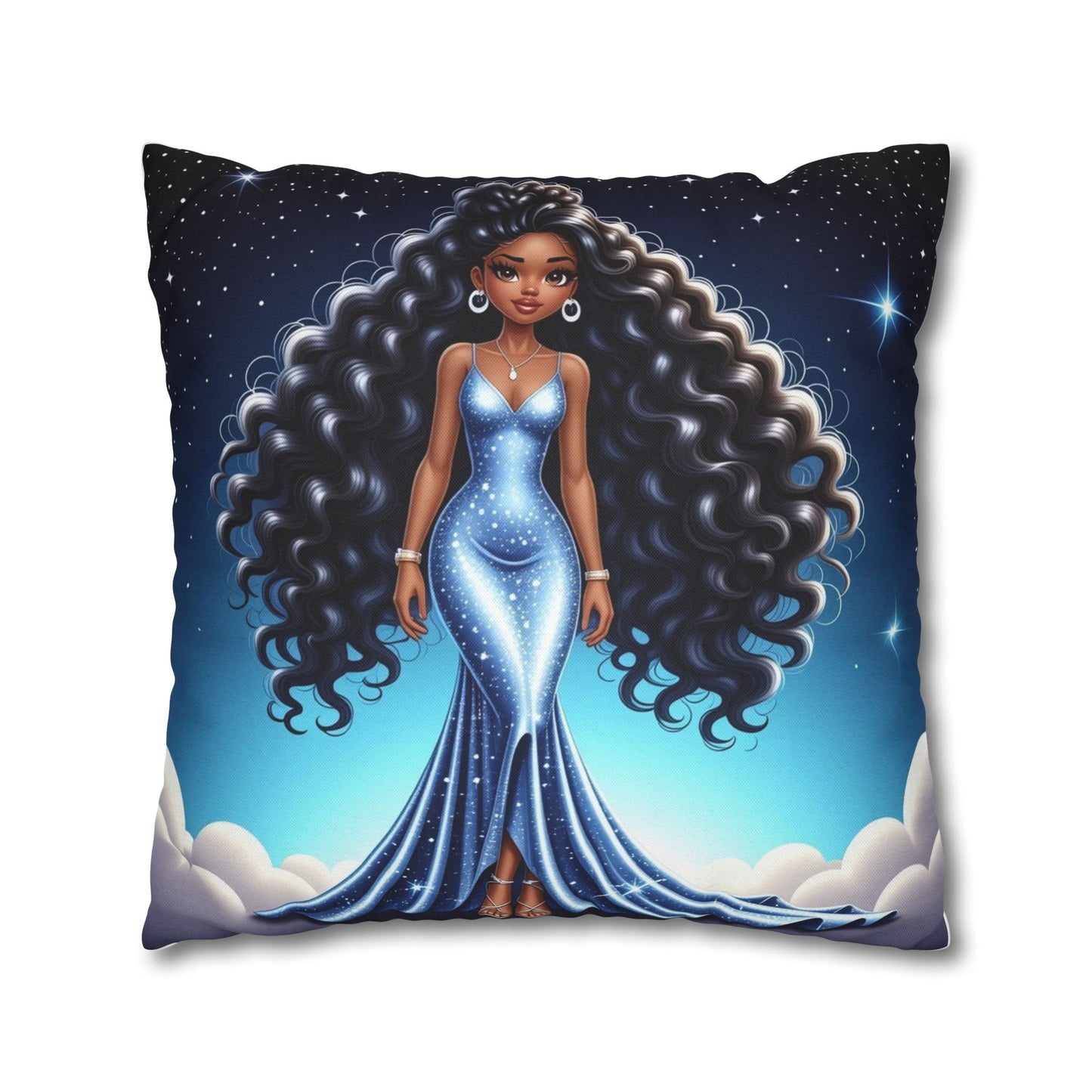 Celestial Glamour Decorative Pillowcase | Starry Night Design