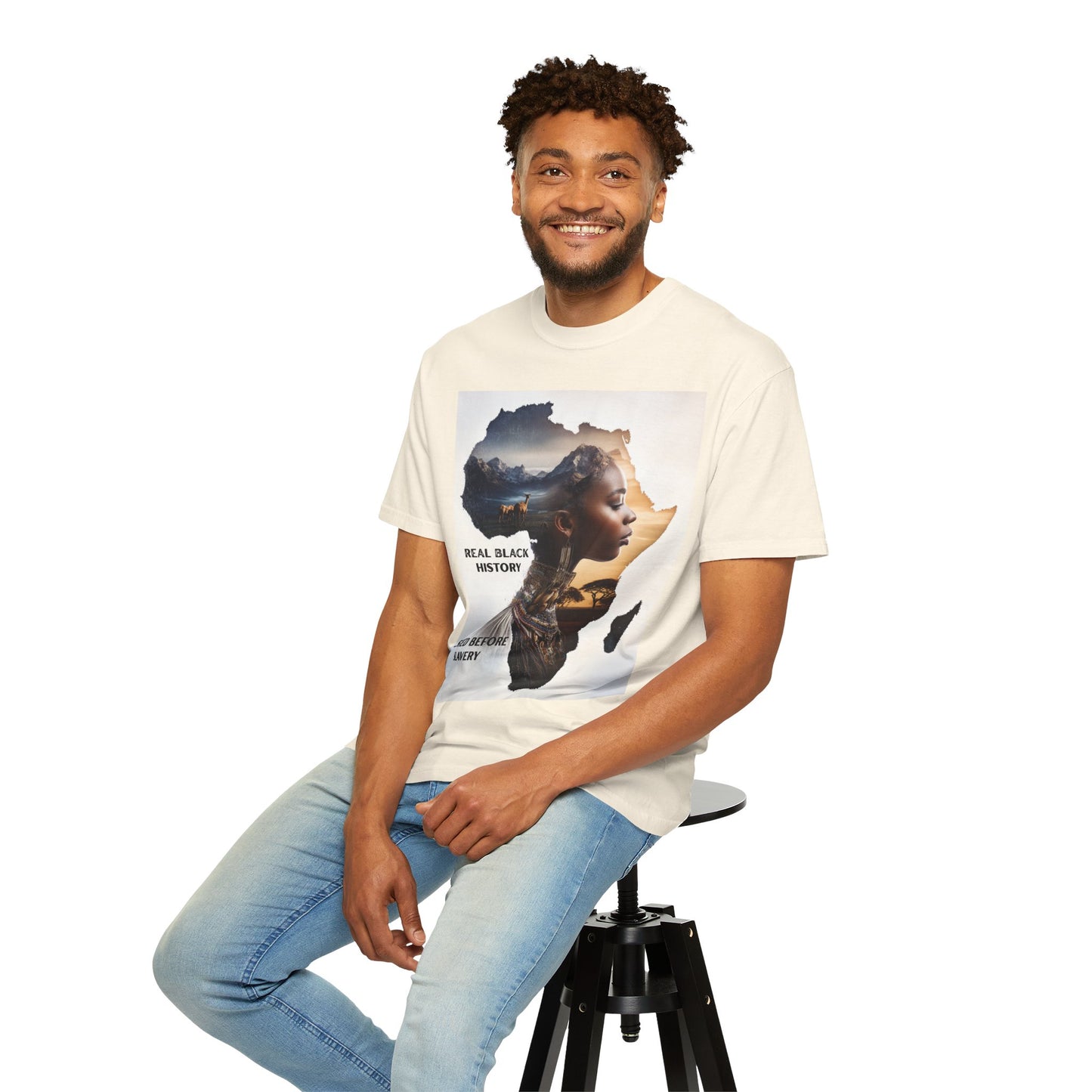 "Real Black History Started Before Slavery" African Heritage Graphic Tee
