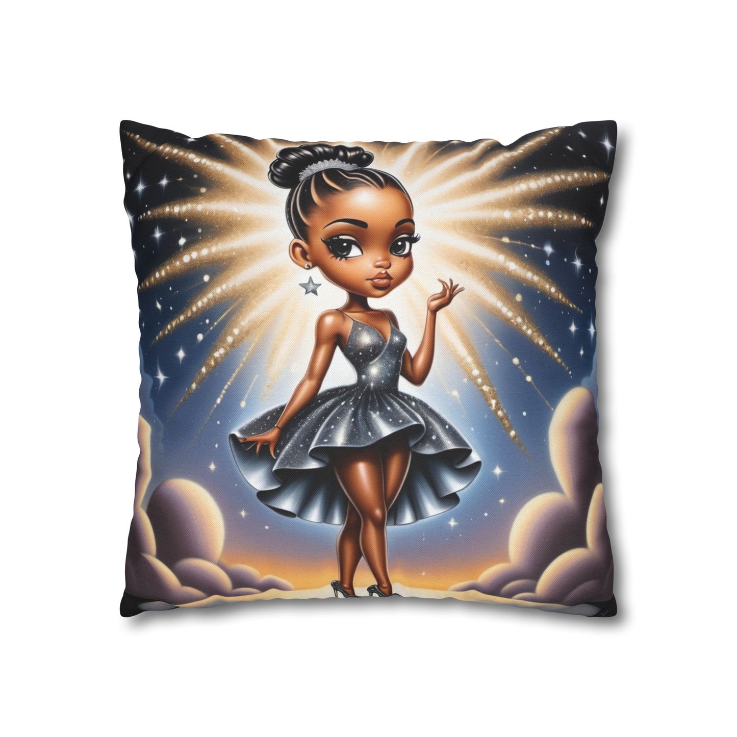 Glamorous Starlet Square Pillowcase - Chic Decor for Dreamers