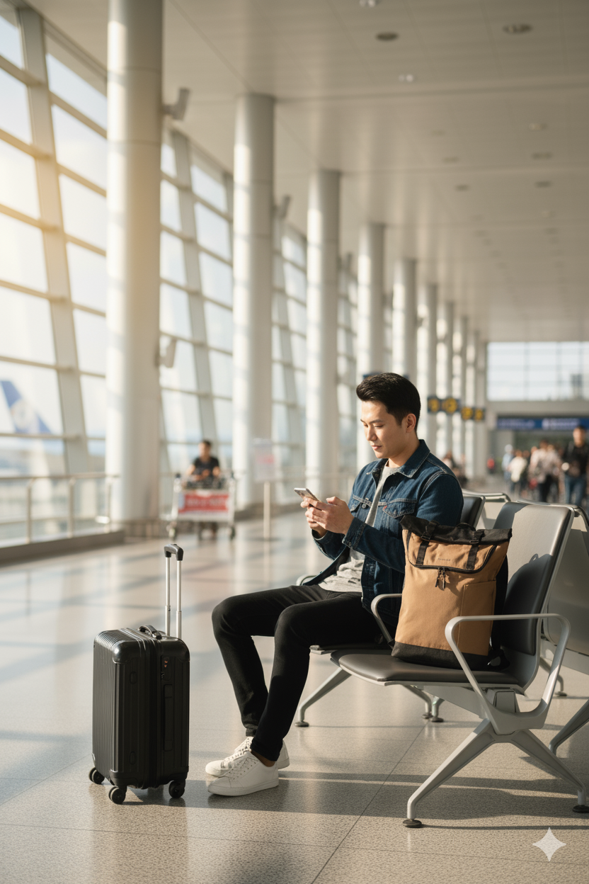 Himawari Contrast Waterproof Canvas Backpack Bag