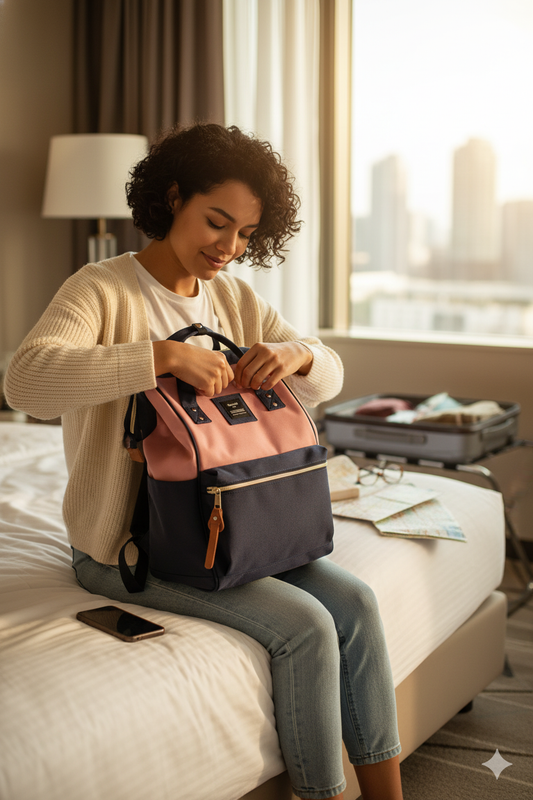 Himawari Waterproof Canvas Backpack Bag with Side Pockets