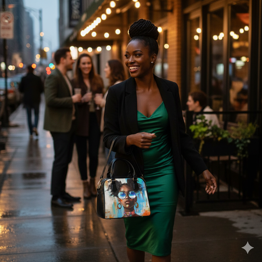 Afrocentric Portrait Shoulder Handbag