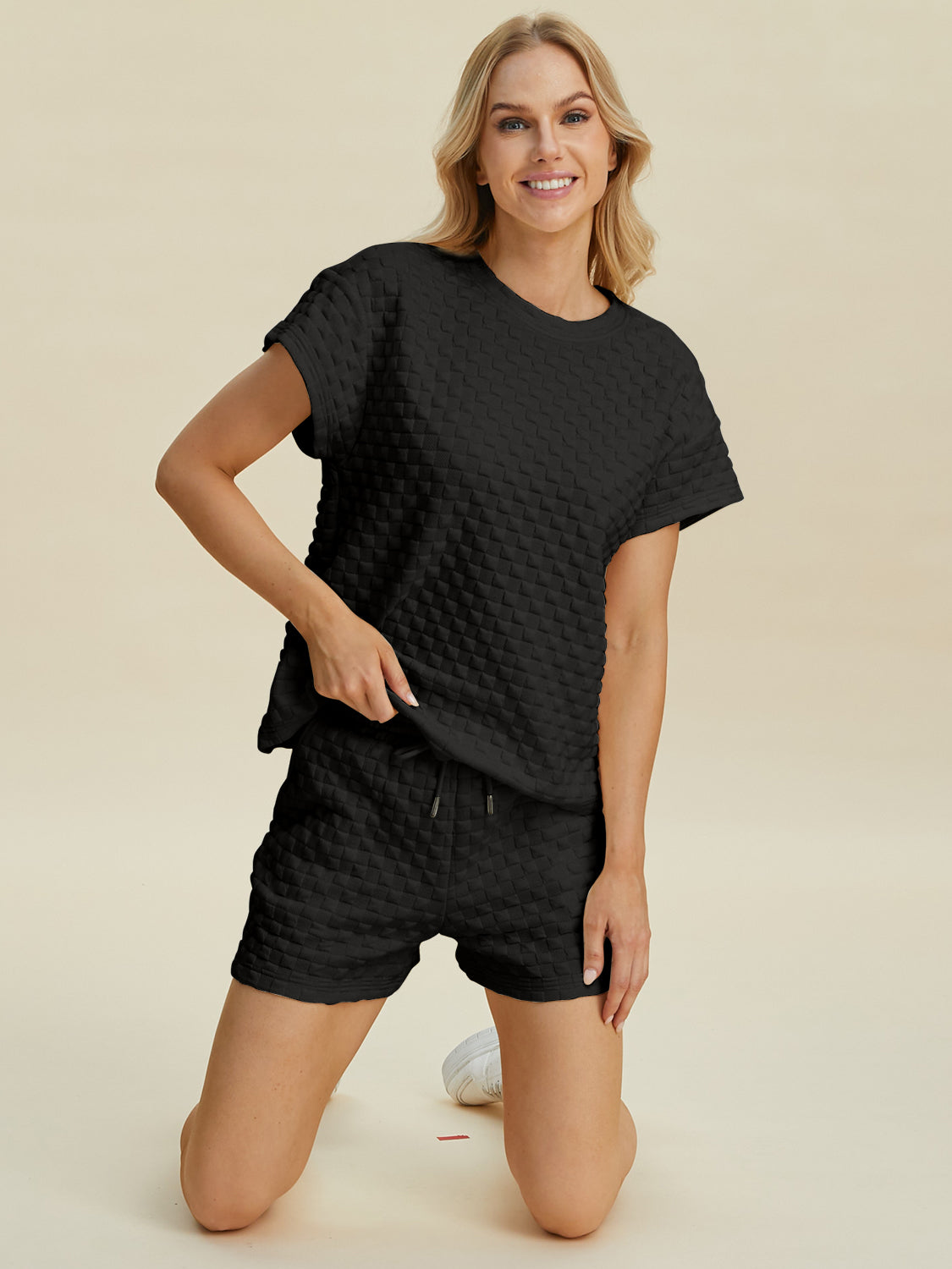 Texture T-Shirt and Shorts Set