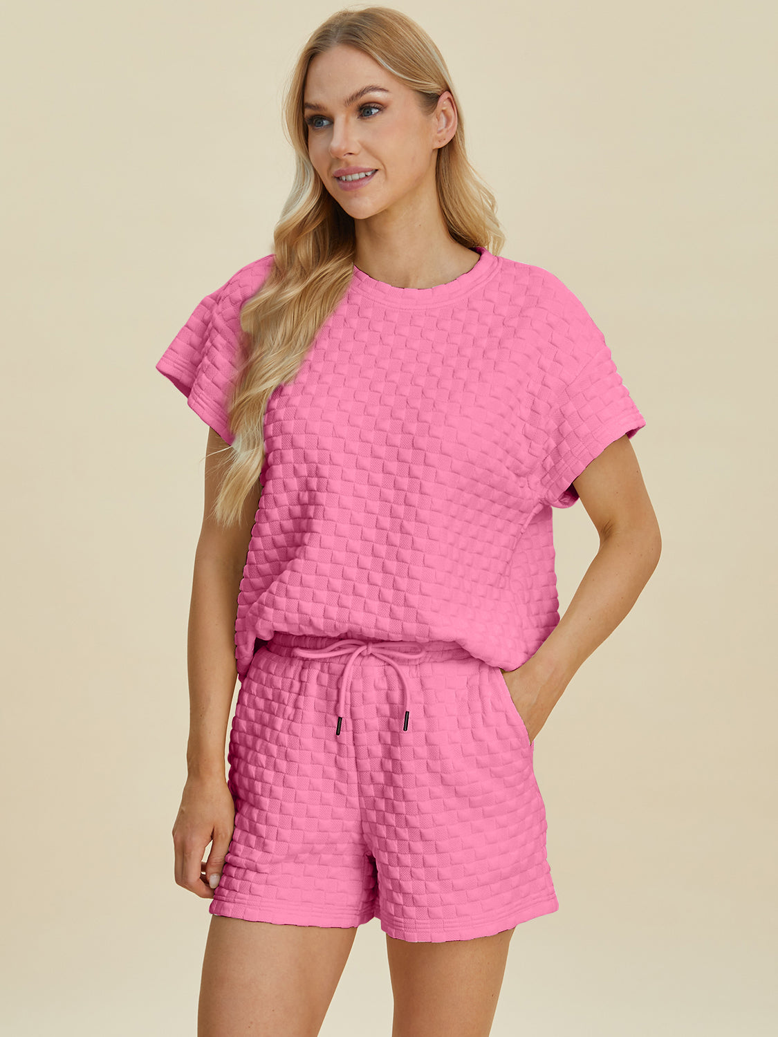 Texture T-Shirt and Shorts Set