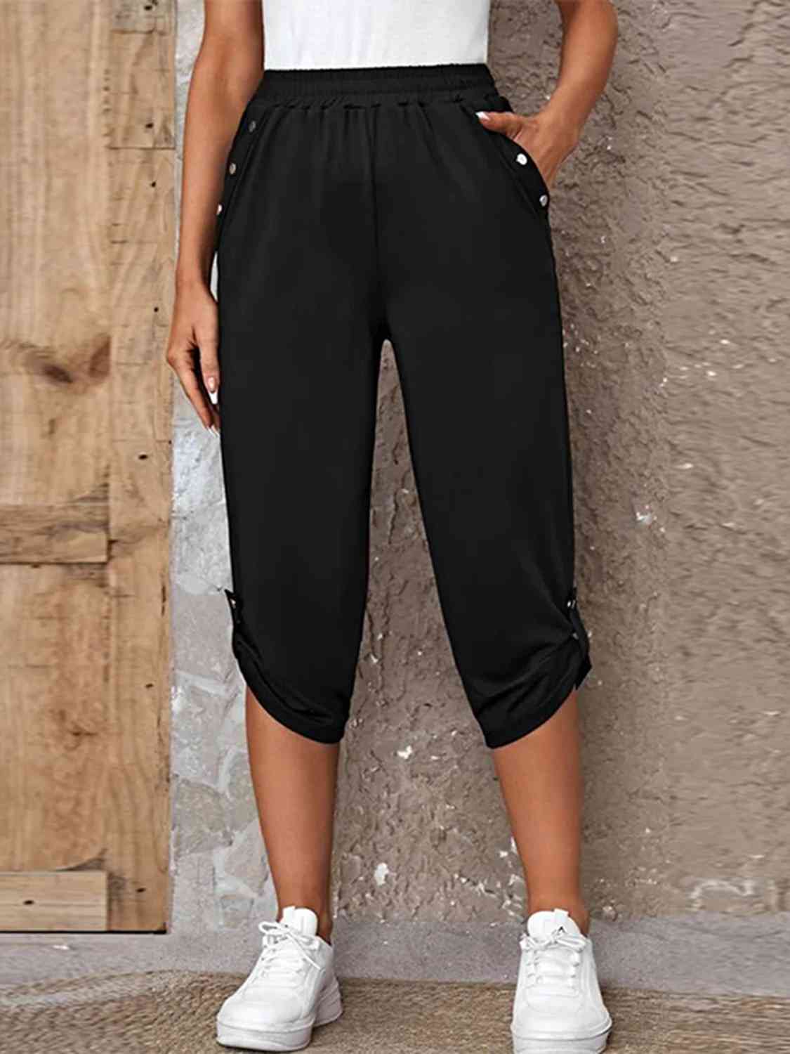 Roll-Tab Capris Pants