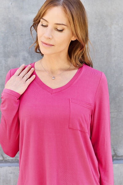 V-Neck Long Sleeve Top