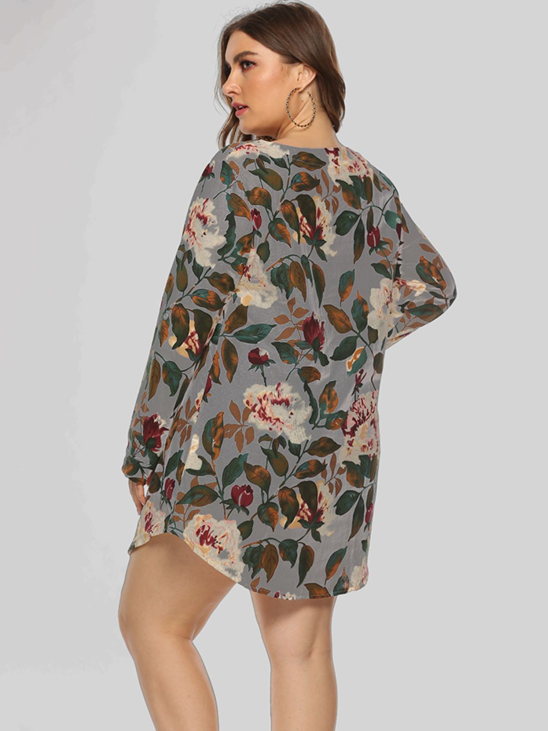 Floral Long Sleeve Mini Dress