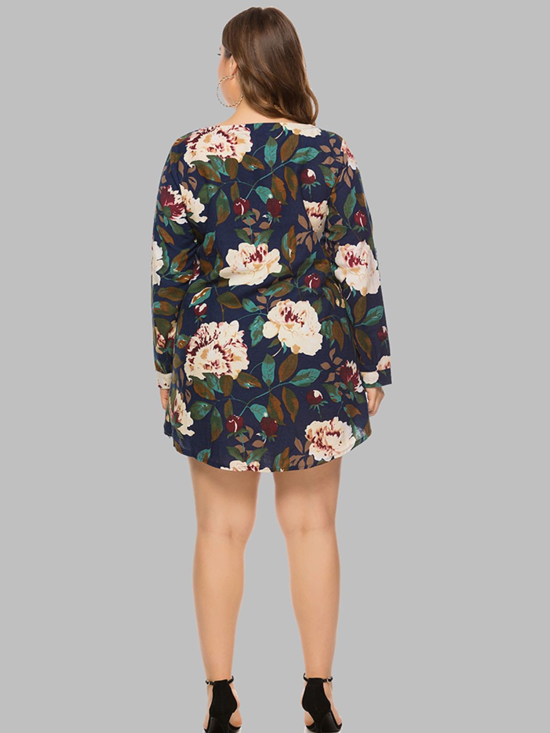 Floral Long Sleeve Mini Dress