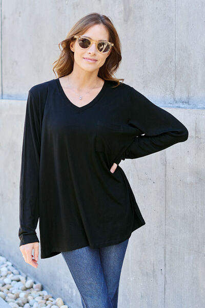 V-Neck Long Sleeve Top