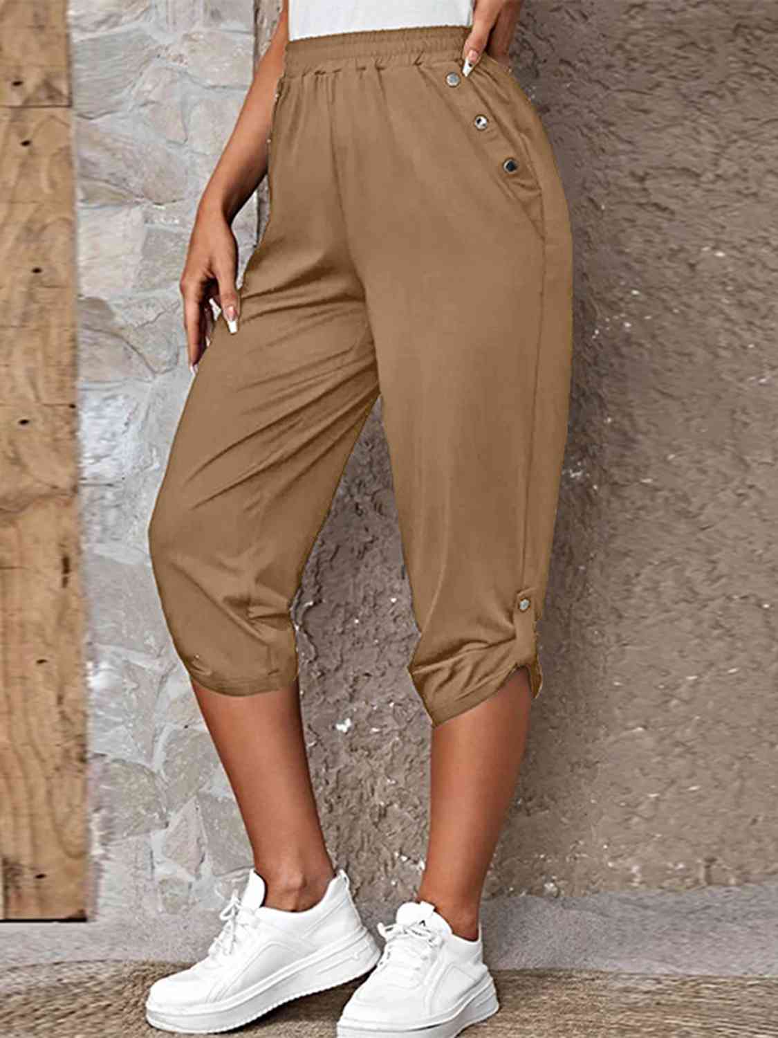 Roll-Tab Capris Pants