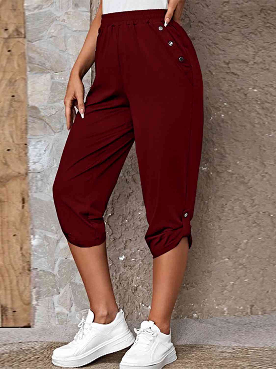 Roll-Tab Capris Pants