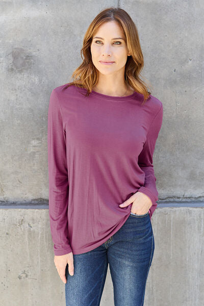 Round Neck Long Sleeve Top