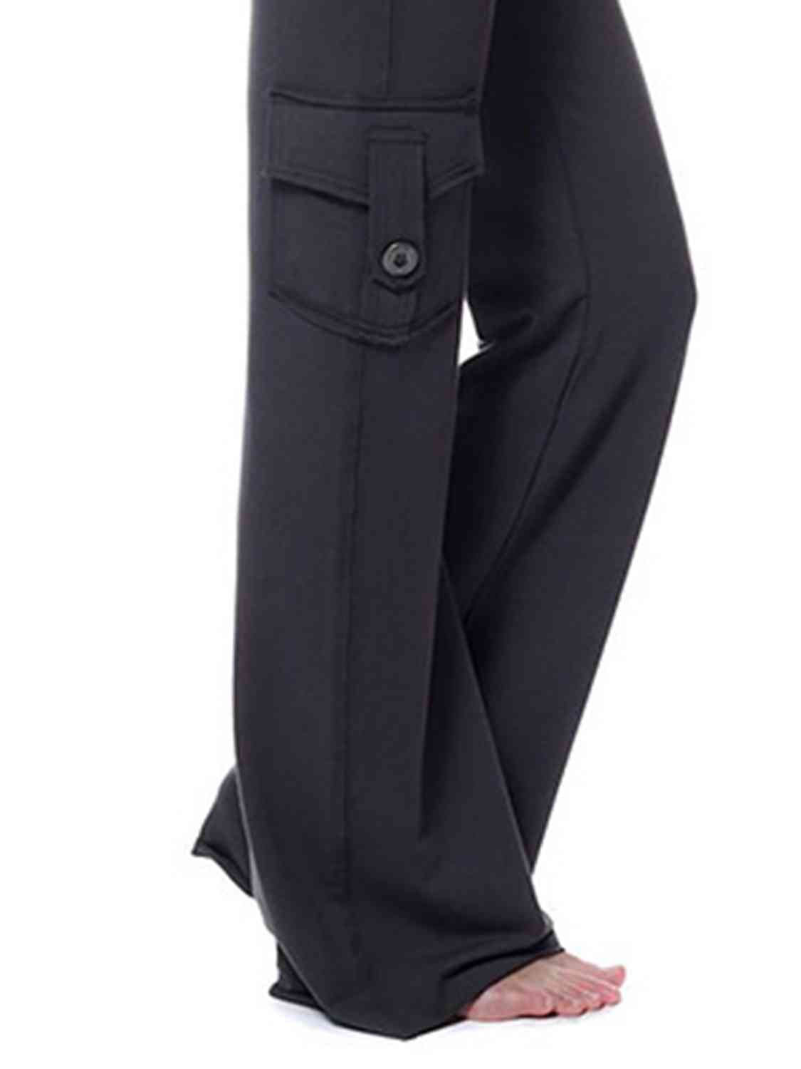 Mid Waist Pants with Pockets