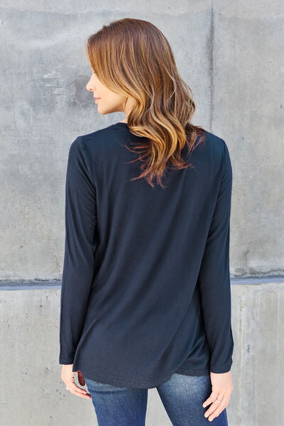 V-Neck Long Sleeve Top