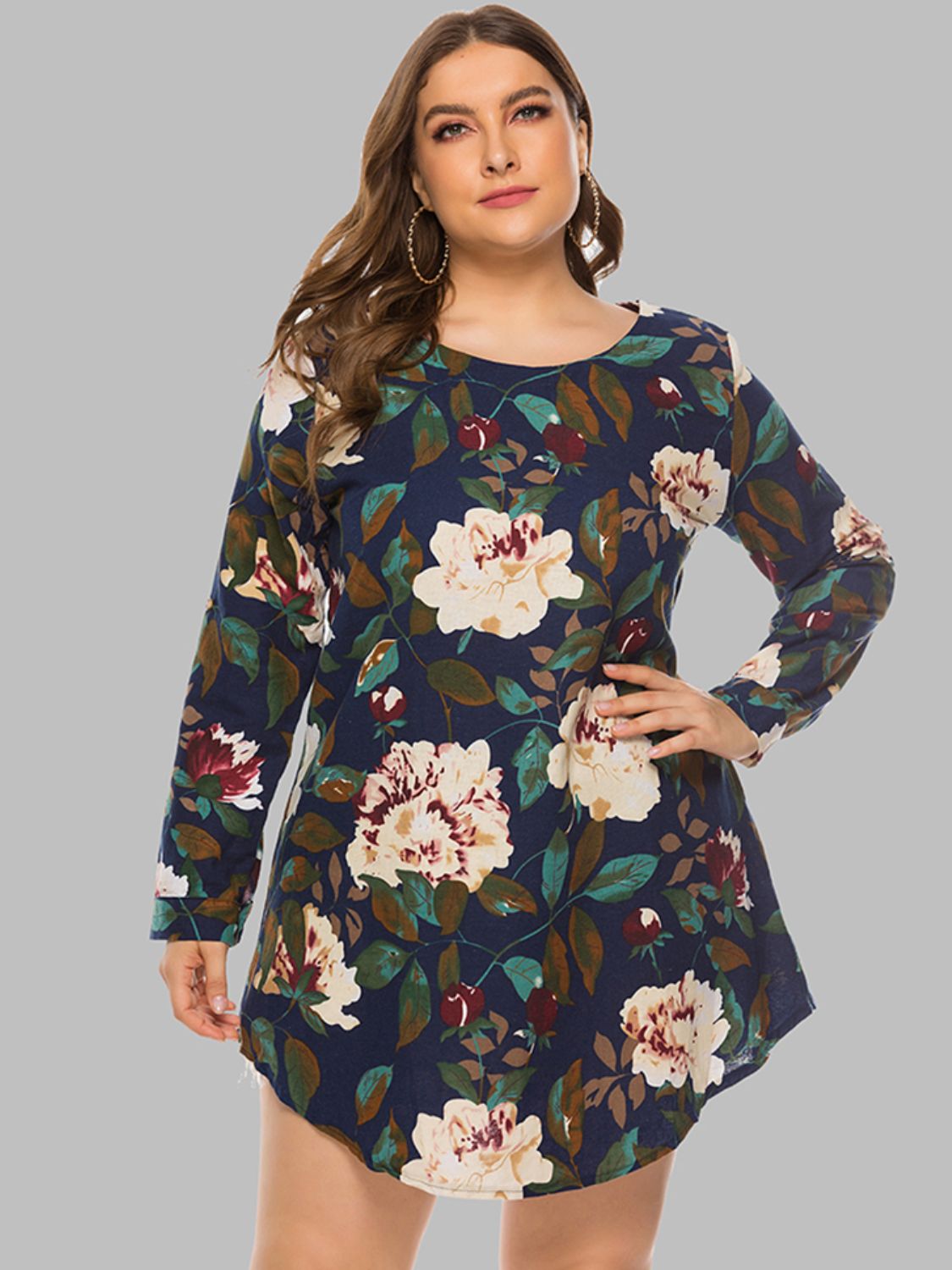 Floral Long Sleeve Mini Dress