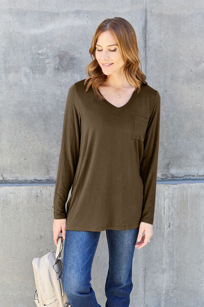 V-Neck Long Sleeve Top