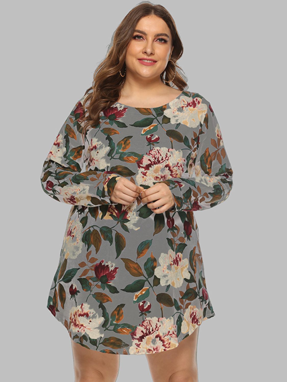 Floral Long Sleeve Mini Dress